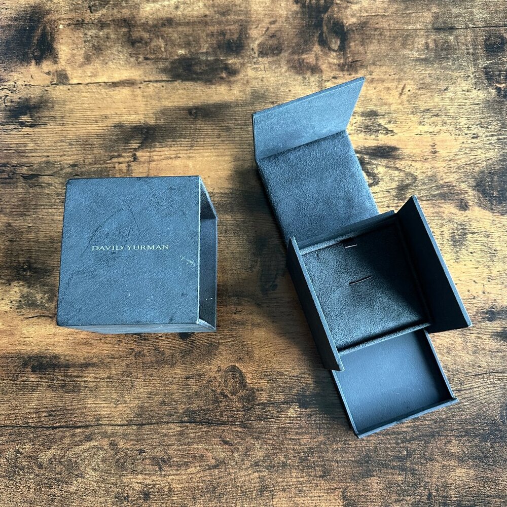 David Yurman Empty Black Leather Necklace Pendant Box w/ Case & Drawer